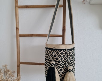 Handgemachte kolumbianische Wayuu Mochila Crossbody Bag | Boho Strandtasche | Damen Umhängetasche | Häkeltasche | Geschenk für sie | Citytasche