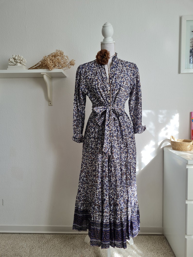Indian Cotton Maxi Dress With Pockets