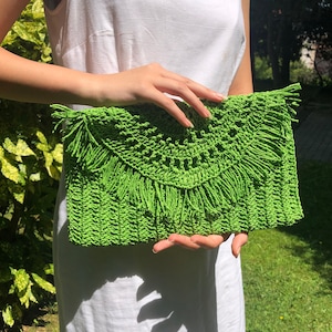 Clutch plegable de rafia verde, bolso de paja natural, accesorio mujer ecológico, regalo de moda para mujer, elegante clutch de verano para niñas