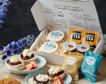 Cornish Cream Tea For 2 Hamper,  Birthday Gift, Food Hamper, Thank You Gift, Cream Tea Gift Box, Afternoon Tea Hamper
