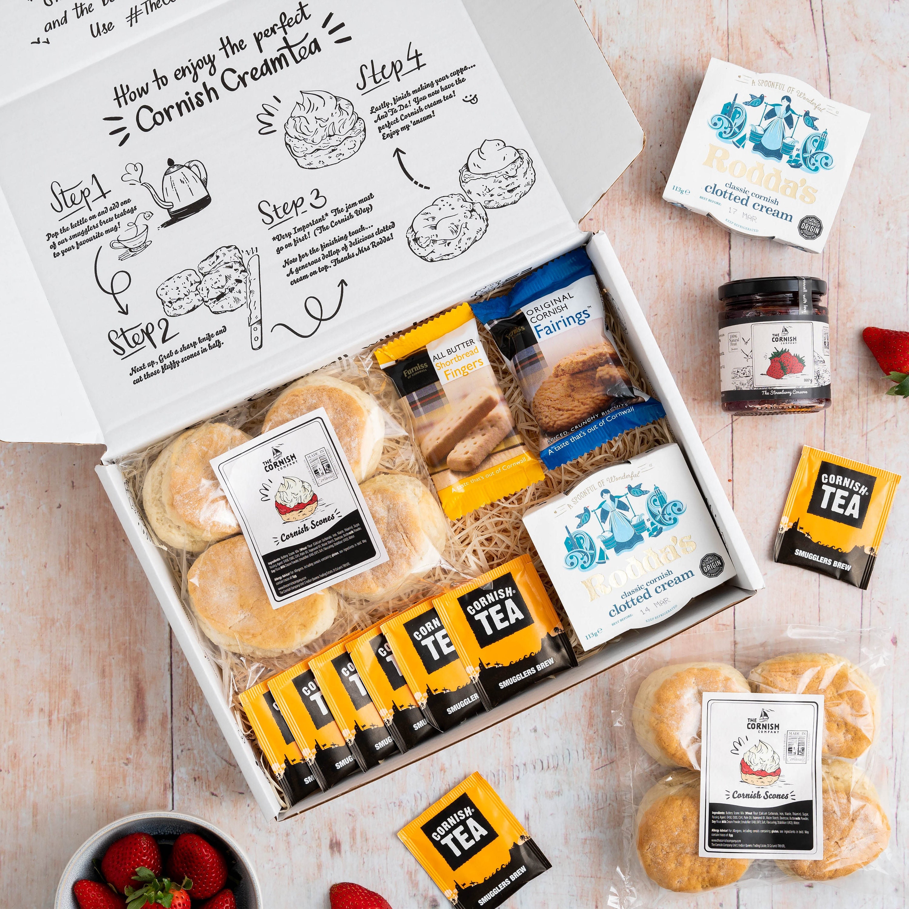 Cornish Afternoon Tea Hamper for 6-8 People, Birthday Gift, Food Hamper ...