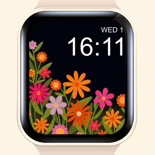 Apple Watch Face floral smart watch wallpaper,I watch screen,watch face cover,Digital screensaver,flower watch face,Modern~clock Background,