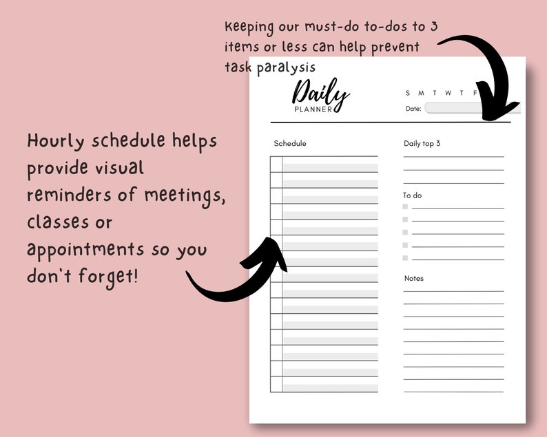 ADHD Planner Adult, ADHD Digital Planner, College Student Academic