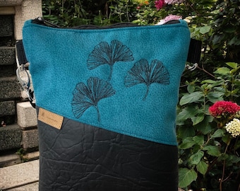Ginkgo bag, black petrol