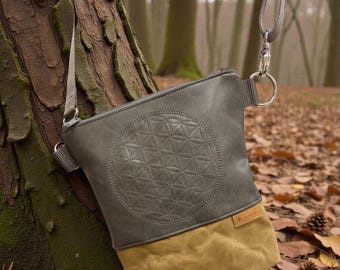 Small bag Flower of Life grey