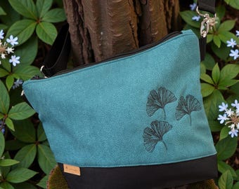 Medium-sized bag Ginkgo petrol black