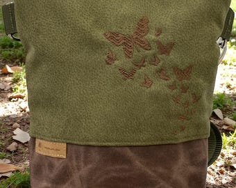 Small bag with butterflies, green