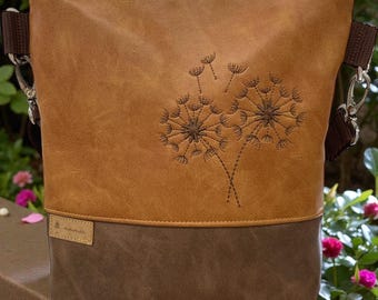 small bag with dandelion pattern, brown