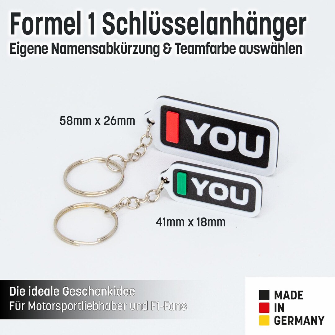Personalized F1 Keychain | Initials & Team Color | Carbon Look | Gift ...