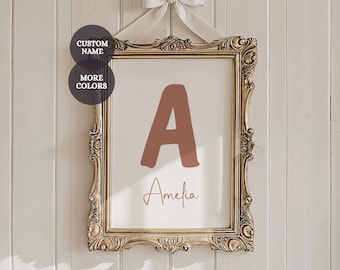 Minimalist Custom Name Printable Art for Kids & Nursery Rooms | Custom Initial Print Nursery Personalized Name Print Nursery Decor Baby Room