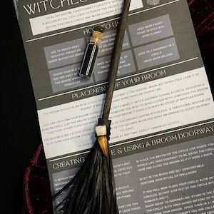 Witch Altar Broom / Besom with Human Tooth Pendant *Included* Free Witches Black Salt