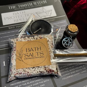 Witch Protection Bath Spell - Kit for a Protection Bath at home *Included* Free Witches Black Salt!
