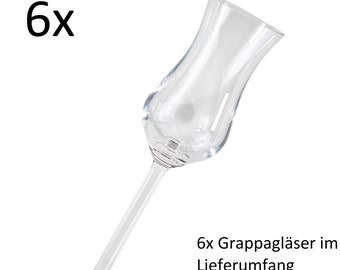 6x Grappa-glas zonder voet