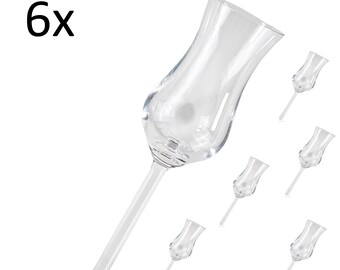6x Grappaglas ohne Fuß
