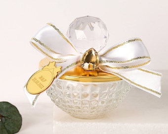 Personalized Glass Candy Jar Favors: Luxury Wedding Bridal Shower