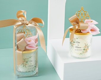 Personalized Candle Favors | Custom Wedding and Baby Shower Favors | Bulk Guest Gifts | Sweet 16 and Quinceanera Birthday Candles