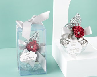 Luxury Quinceañera Candy Jar Favors | Glass Candy Dish for Guests | Elegant Wedding & Bridal Shower Favors | Premium Candy Box Gifts