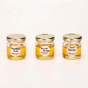 Elegant Honey Jar Wedding Favors: Bridal Shower Gifts