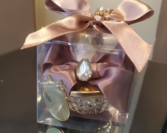 Personalized Crystal Glass Candy Jar: Rustic Wedding Favor
