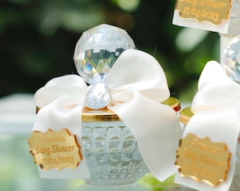Personalized Glass Candy Jar: Rustic Wedding Favor, Thank You Gift