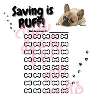 Pet Fund Digital Savings Challenge Tracker Download - DOG/Puppy Digital Money Savings
