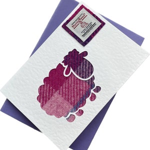 Mouton écossais avec Harris Tweed® Carte de voeux écossaise, Carte mouton, Carte amusante, Carte fantaisiste, Carte écologique, Carte humoristique