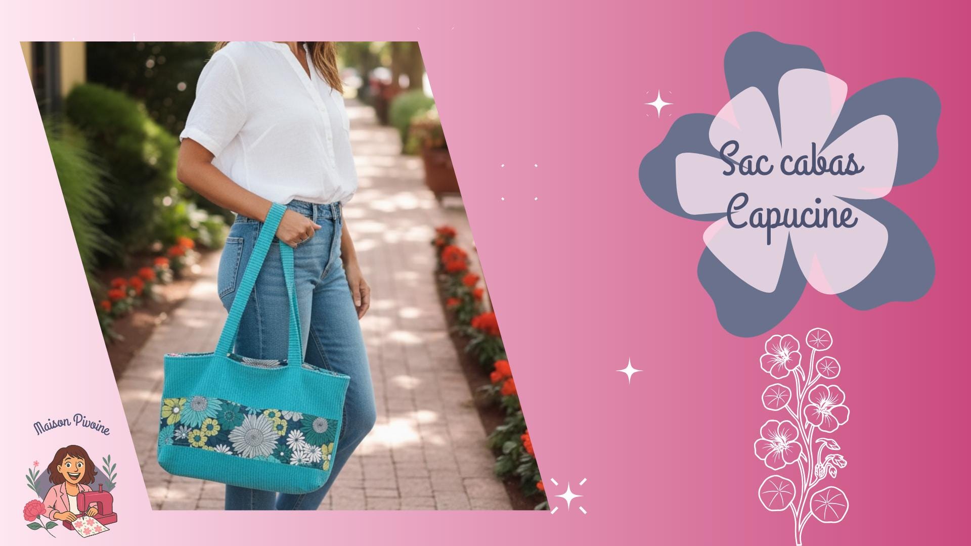 PDF Sewing Pattern Tote Bag With Video Tutorial, Beginner Sewing ...