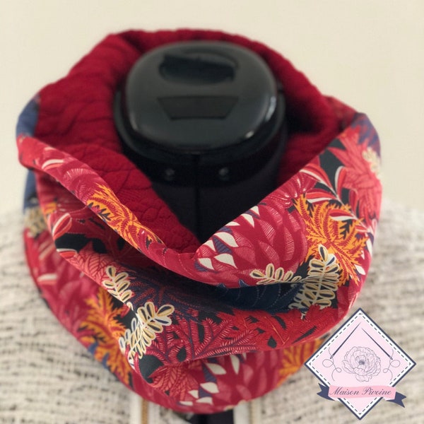 Snood femme doux et rouge