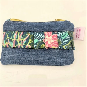Porte monnaie Lotus en jean's recyclé