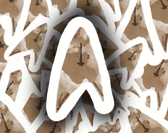 Watercolor Trekkie Insignia Sticker, Waterproof, Trekkie, Vinyl Sticker, Laptop Sticker, Nerd Gift, Kindle Sticker, Water Bottle Sticker