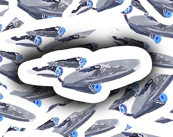 Enterprise Trekkie Sticker, Final Frontier, Fandom Gift, Water Bottle Sticker, Vinyl Sticker, Waterproof Sticker, Kindle Sticker, Nerdy