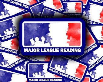 Major League Reading Sticker, Reader Gift, Bookish Sticker, Book Lover, Bookworm, Kindle Sticker, Waterproof, Vinyl Sticker, Laptop Sticker