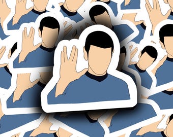 Spock Sticker, Live Long and Prosper, Trekkie, Nerd Gift, Waterproof Sticker, Vinyl Sticker, Fandom, Laptop Sticker, Kindle Sticker, Vulcan
