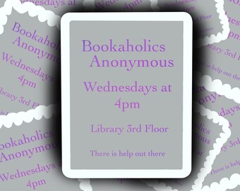 Bookaholics Anonymous Sticker, Reader Gift, Bookish Sticker, Book Lover, Bookworm, Kindle Sticker, Waterproof, Vinyl Sticker, Laptop Sticker
