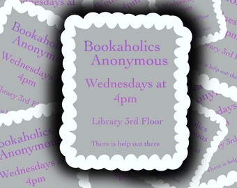 Bookaholics Anonymous Sticker, Reader Gift, Bookish Sticker, Book Lover, Bookworm, Kindle Sticker, Waterproof, Vinyl Sticker, Laptop Sticker