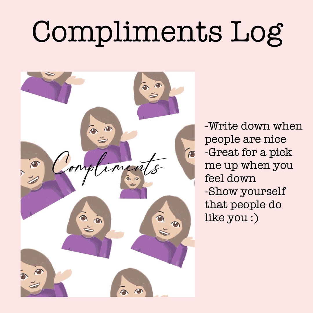 Record Compliments Compliment Log Printable, Digital Download, Printable Bullet Journal ...