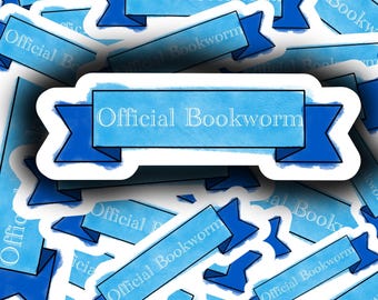 Official Bookworm Sticker, Reader Gift, Bookish Sticker, Book Lover, Bookworm, Kindle Sticker, Waterproof, Vinyl Sticker, Laptop Sticker