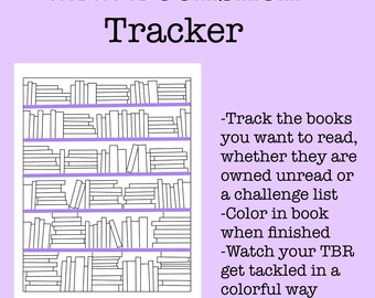 Book TBR Bookshelf Printable, Reading TBR, To Be Read List, Digital Download, Reader, Book Lovers, Reading Journal, Printable Journal, Books