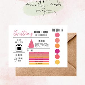 Bridesmaid Proposal - Canva Pro Editable Digital File 5"x7"