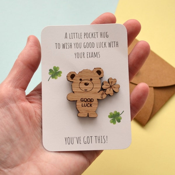 Good Luck In Your Exams, Bear Pocket Hug Gift
