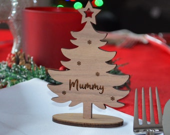Personalised Christmas Tree Place Name, Christmas Table Settings, Freestanding Christmas Tree, Christmas Table Decoration