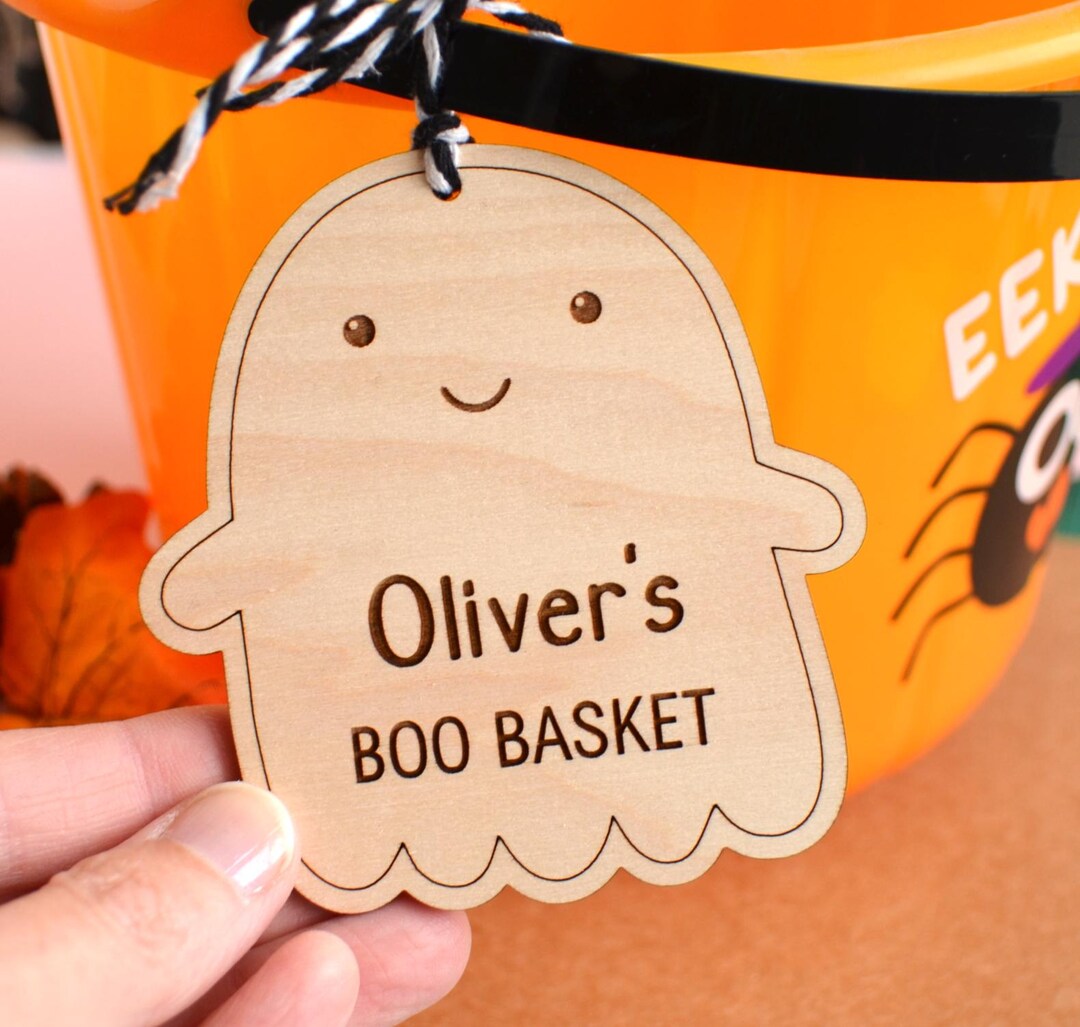 Boo Basket Ghost Tag, Personalised Ghost Name Tag, Boo Basket Tag ...