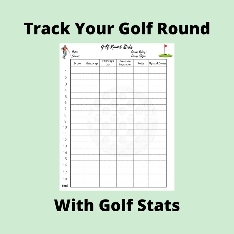 Golf Printable, Bundle, Golf Stat Tracker, Blank Journal Entry, Post