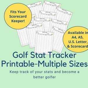 Golf Stat Tracker, Golf Stats, Sofort Download, Golf Ausdrucke, A4, A5, US Letter, Scorecard keeper, Golf Spiel, PDF, printable