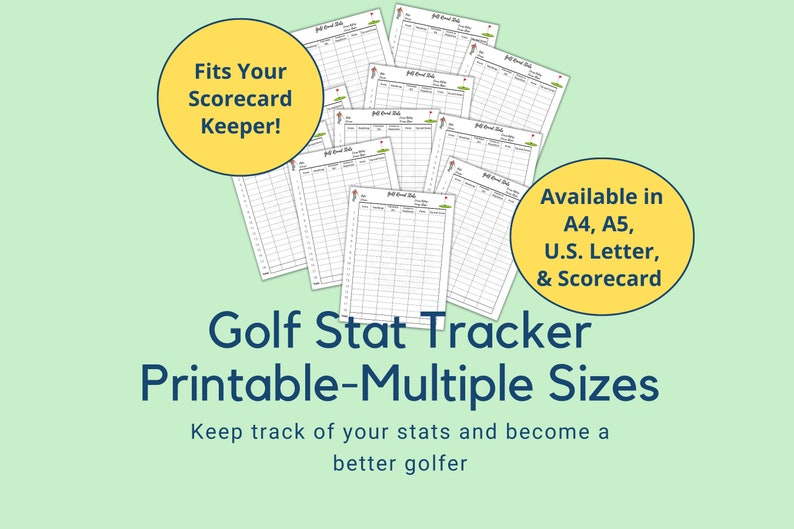 Golf Stat Tracker Printable, Golf Stats, Instant Download, Golf ...