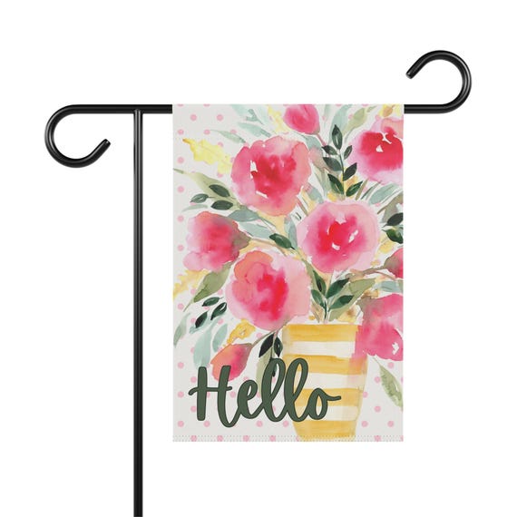 Garden Flag, Colorful Outdoor Decor, Watercolor Painting Banner, Gardener Gift, Flower Bed Pop of Color, Pot Decoration, Housewarming Gift,