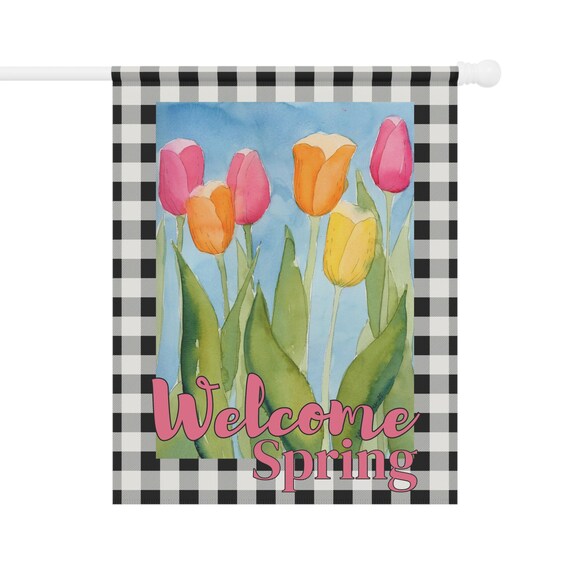 Garden Banner, Outdoor Yard Decor, Flower Bed Flag, House Pole Art, Watercolor Artwork Decoration, Garden Décor