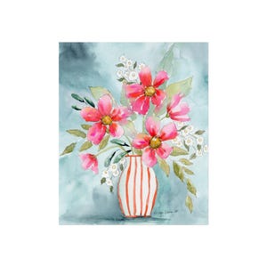 Loose Pink Floral Watercolor Fine Art Prints