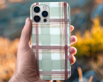 Plaid Phone Case, Magnetic Tough Cases, Unique Gift, Colorful Phone Cover, Tough Phone Protector, Watercolor Design Case