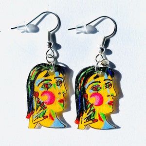 Picasso inspired Earrings, Cubism Earrings, Pop Art Earrings, Funky Earrings, Women's Earrings